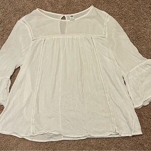 Old Navy White Boho Peasant Blouse